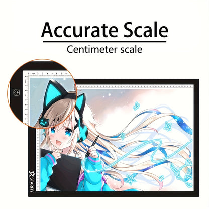Tablette lumineuse LED pour dessin A2 A3 A4, table à copier ultra-fine à double barre lumineuse avec variateur 3 niveaux et surface sans grille protectrice des yeux pour diamond painting, croquis et dessin