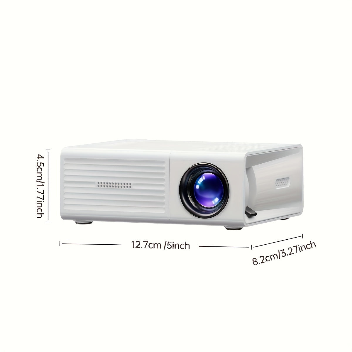 Mini projecteur portable, prise en charge 4K, natif 720P LCD – Projecteur de cinéma maison et d'extérieur compatible avec iPhone, Android, ordinateur portable, USB, HDMI pour jeux, films et présentations