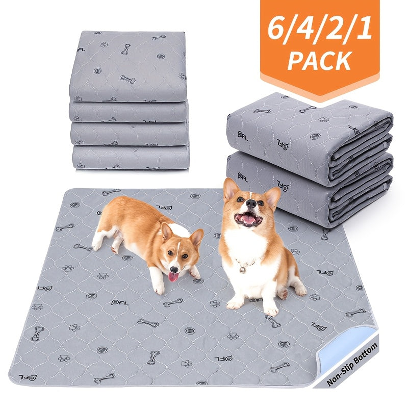 Alèses lavables et réutilisables pour chien avec motif os – Alèses d'entraînement pour chiot antidérapantes, imperméables et absorbantes, tapis de mise bas lavables en machine pour canapé, cage, parc et apprentissage de la propreté, plusieurs tailles