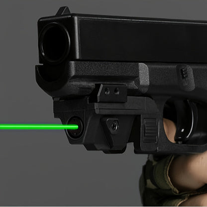 Viseur laser point vert rechargeable par USB – Montage sur rail Picatinny avec mode stroboscopique, 5 mW classe IIIA, compact et léger pour pistolets et fusils, rail de 21 mm, autonomie de 2,5 h