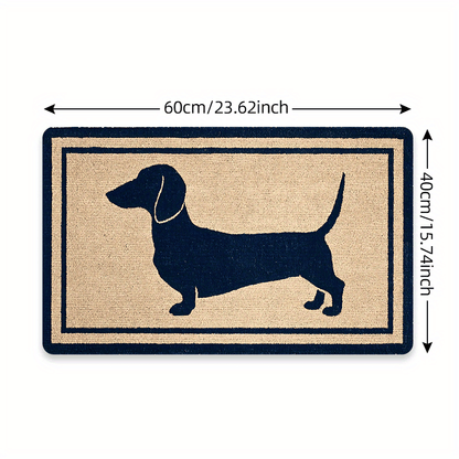 Diatomaceous Earth Dog Feeding Mat with Dachshund Silhouette – Splash-Proof Non-Slip Pet Bowl Mat, Fast-Drying & Easy to Clean, Indoor Dog Food Mat – Perfect Gift for Dog Lovers, 4 Sizes Available