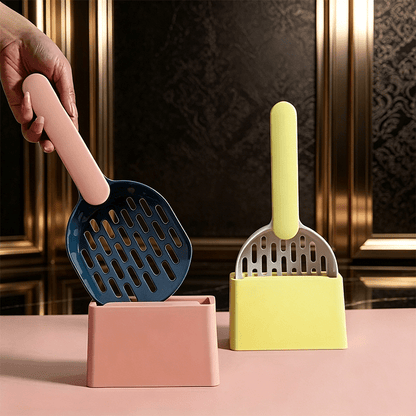 Ensemble pelle à litière avec crochet mural – Kit de nettoyage pour bac à litière 2 pièces léger avec pelle et support, outil d'entretien facile à nettoyer pour bac à litière, couleur aléatoire