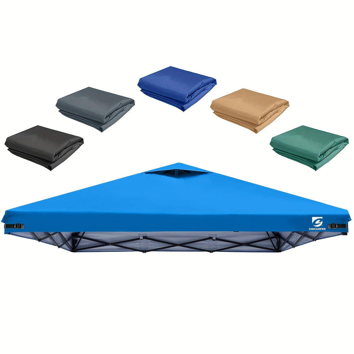 Toile de remplacement pour tonnelle pliante 3x3 m avec aération – Toile imperméable et résistante aux UV pour tentes à pieds droits, abri solaire toutes saisons pour jardin, terrasse et camping, 11 couleurs (toile seule)