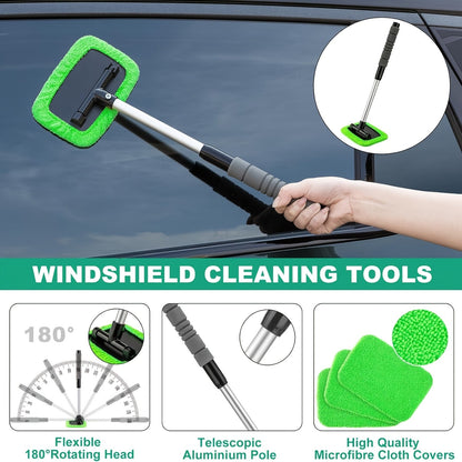 Kit de nettoyage automobile 17-35 pièces – Aspirateur portable, outil de nettoyage de pare-brise, jeu de brosses pour perceuse et ensemble de brosses pour habitacle pour un detailing complet, cadeau de fêtes pour la famille et les amis