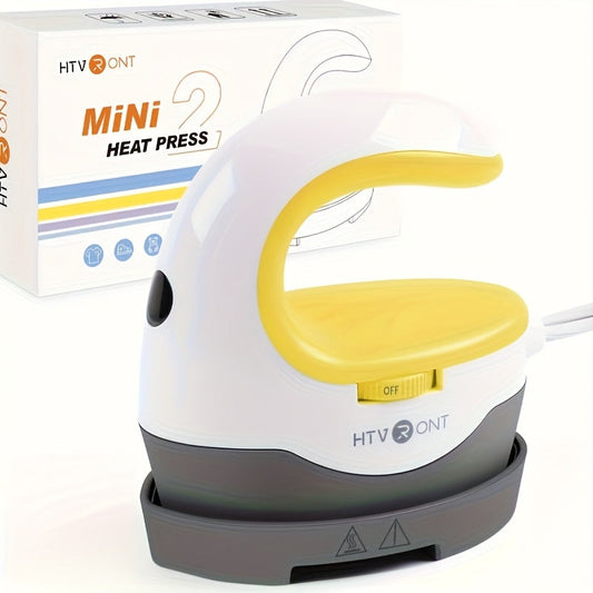 Mini presse à chaud portable, petit fer à repasser pour t-shirts, chapeaux, projets de transfert de vinyle HTV et de sublimation – 3 réglages de température, chauffage rapide, poignée ergonomique