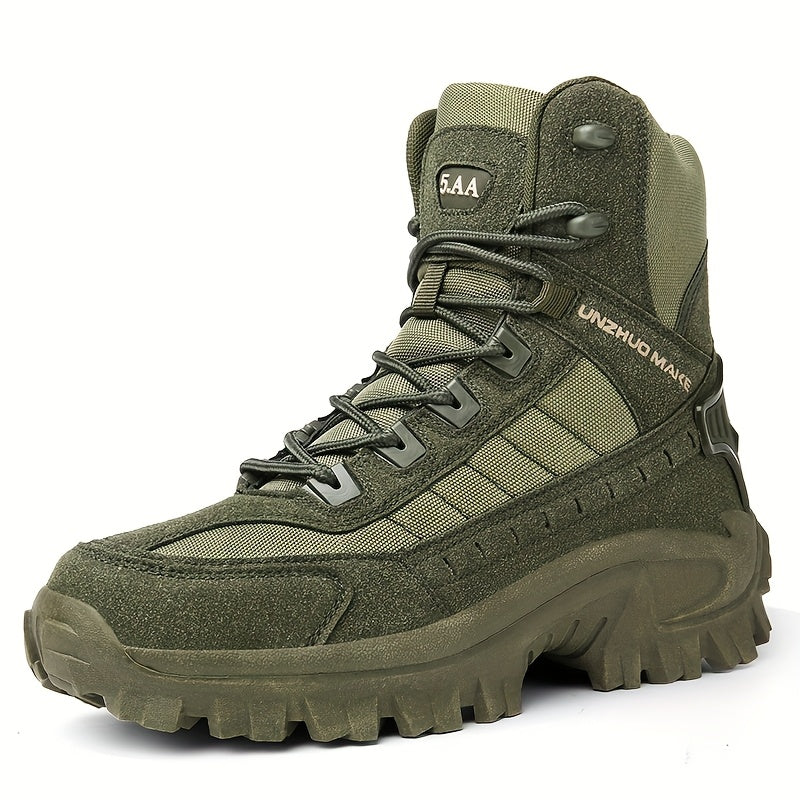 Bottes de randonnée tactiques montantes légères pour hommes – Bottes d'extérieur durables et antidérapantes pour la jungle, la chasse et les voyages d'aventure, toutes saisons, vert armée, marron foncé, sable, US 6,5-12