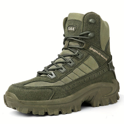 Bottes de randonnée tactiques montantes légères pour hommes – Bottes d'extérieur durables et antidérapantes pour la jungle, la chasse et les voyages d'aventure, toutes saisons, vert armée, marron foncé, sable, US 6,5-12