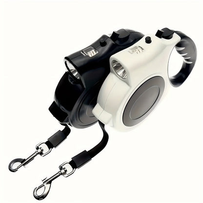 LED Retractable Dog Leash 16 Feet with Built-In Lights – Adjustable Durable PVC Traction Line for Small and Medium Dogs, Lighted Safety Leash for Night Walks & Jogging, One-Button Brake & Lock
