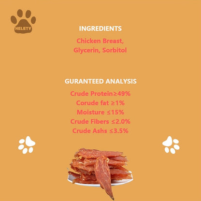 Friandises pour chiens au poulet séché - Vrai poulet séché pour chiens, riche en protéines et facile à digérer, collation saine et durable pour l'éducation des chiots et chiens adultes de toutes tailles.