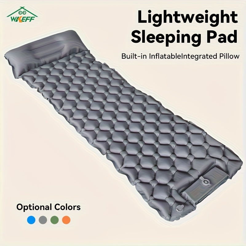 Matelas de camping gonflable - Matelas ultraléger avec oreiller et pompe à pied intégrée, tapis compact et portable pour la randonnée, le trekking, les voyages en voiture, la plage et le camping sous tente, couleurs variées