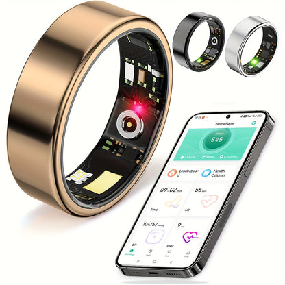 Smart Ring for Women – Fitness Tracker with Heart Rate, Sleep Monitor, Stress & Menstrual Tracking, 100+ Sports Modes, IP68 Waterproof, No Subscription, iPhone & Android