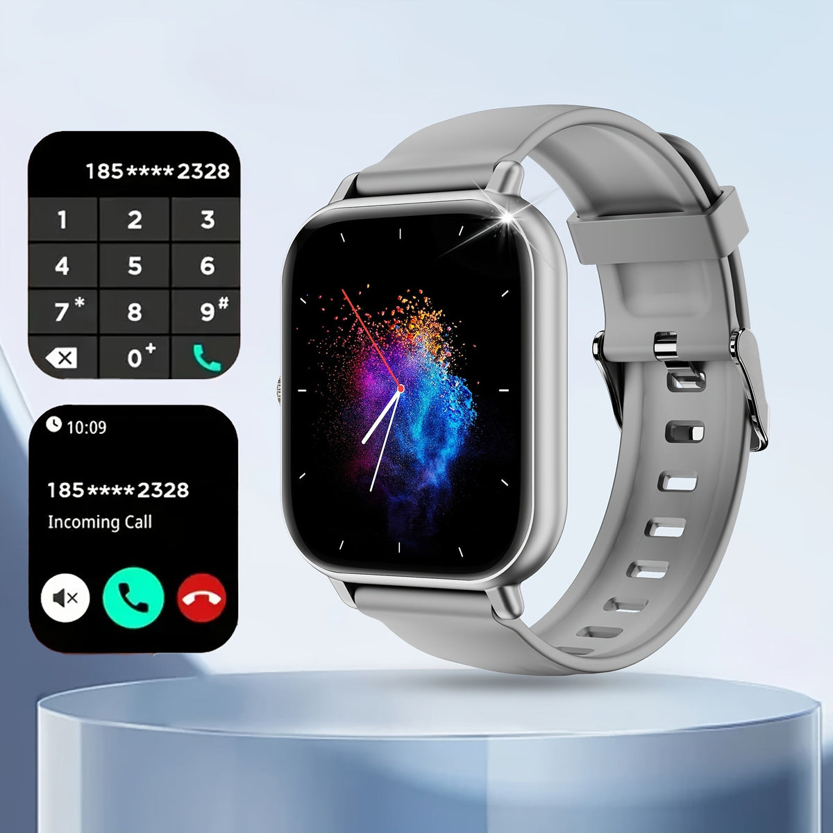 Montre intelligente pour hommes et femmes, étanche IP68, écran tactile complet de 1,83 pouce – Appels et messages sans fil, podomètre, suivi de fitness, compatible iPhone et Android, 6 options de couleur