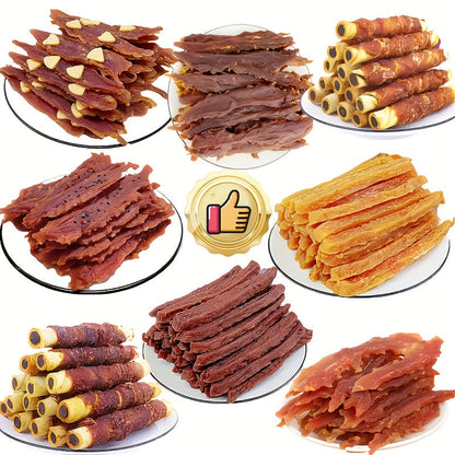Friandises pour chien au canard séché, poulet lyophilisé, tendres et moelleuses, récompenses d'éducation, digestibles et saines, saucisse de bœuf, haleine fraîche, pilon de poulet broyé, pour toutes tailles de chien (petit, moyen, grand)