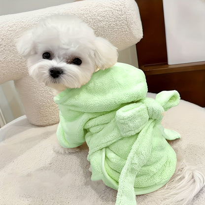 Peignoir ultra-absorbant pour chiens et chats - Serviette en microfibre douce à séchage rapide avec fermeture sécurisée pour petits chiens, chats et chatons, confort toutes saisons, 6 couleurs et tailles S M L