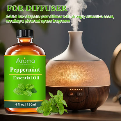 Huiles essentielles 100 % naturelles 118 ml – Lavande, eucalyptus, encens, menthe poivrée, citron, orange douce pour diffuseur, aromathérapie, savon, bougie, huile corporelle