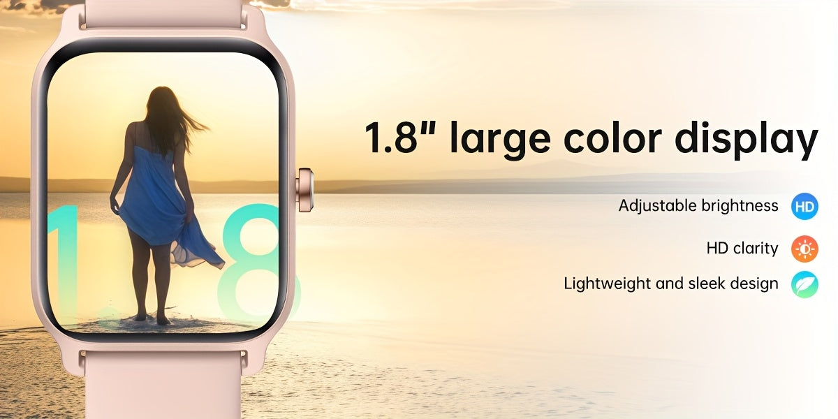 FAWEIO Smart Watch with Alexa & Wireless Calling – 1.8" HD Touchscreen, Fitness Tracker, 100+ Sports Modes, Compatible with iPhone & Android, for Women & Men