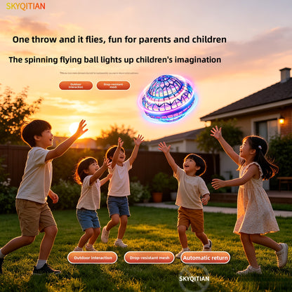 Jouet balle volante magique OVNI avec lumière LED – Contrôle manuel, balle boomerang à lévitation, contrôle intelligent par gestes, jeu intérieur/extérieur, cadeau de fête pour enfants, garçons et filles, Halloween, Noël