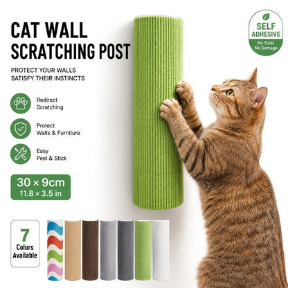 Poteau à griffer mural pour chat – Griffoir cylindrique en sisal autocollant, assemblage combiné horizontal et vertical, accessoire gain de place pour l'entretien des griffes des chats d'intérieur, 6 couleurs