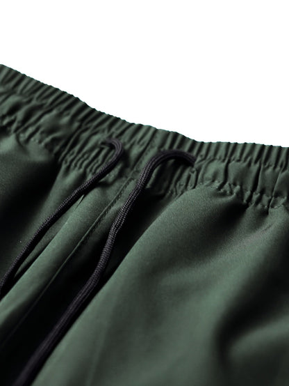 Pantalon cargo multipoches pour femme – Détails zippés vert néon, taille à cordon de serrage, pantalon outdoor pleine longueur pour le voyage, 4 coloris, tailles XS à XXL, streetwear décontracté printemps-automne