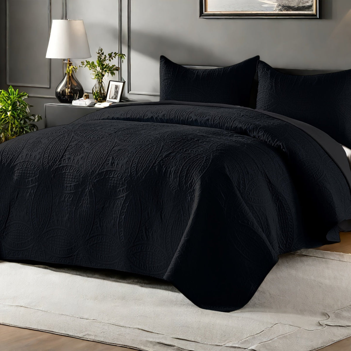 Ensemble de courtepointe d'été rafraîchissante 2-3 pièces, couvre-lit en microfibre légère et respirante – Couvre-lit au motif de pièces moderne, format simple, grand ou très grand, toutes saisons, choix de couleurs, cadeau de vacances pour la famille