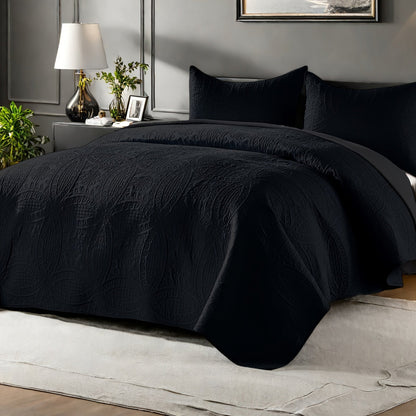 Ensemble de courtepointe d'été rafraîchissante 2-3 pièces, couvre-lit en microfibre légère et respirante – Couvre-lit au motif de pièces moderne, format simple, grand ou très grand, toutes saisons, choix de couleurs, cadeau de vacances pour la famille