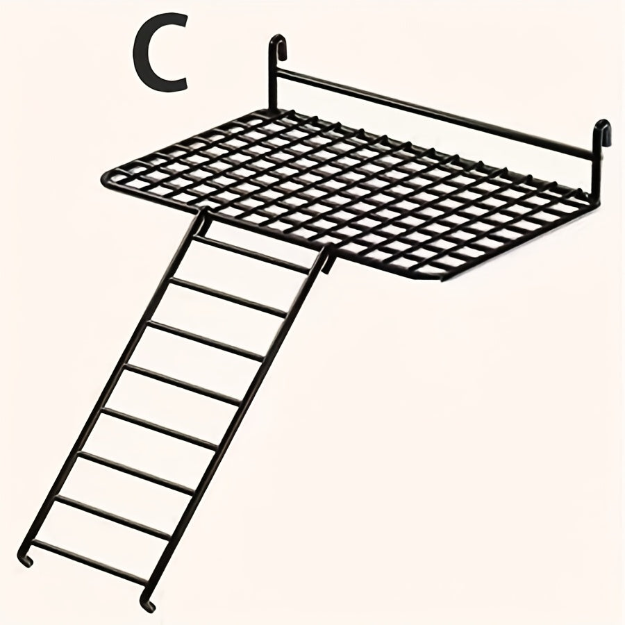 Échelle d'escalade en métal pour oiseaux - Perchoir balançoire avec clochette pour perruches, calopsittes, inséparables et petits oiseaux - Acier durable, installation facile, accessoire de cage pour l'enrichissement des oiseaux