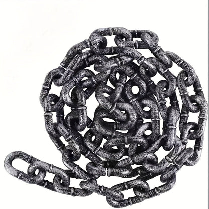 6-Foot Halloween Plastic Chain Decoration - Spooky Costume Accessory & Haunted House Prop, Gothic Party Decor for Indoor & Outdoor Use, Halloween Trick-or-Treat & Costume Accessory for Kids & Adults