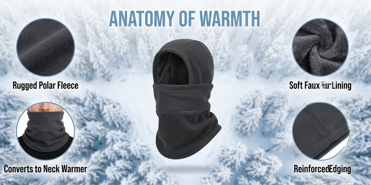 Lot de 2 cagoules de ski coupe-vent en polaire – Protection intégrale du visage et du cou pour hommes et femmes, idéale pour le cyclisme, le ski, le snowboard, la moto et les sports d'extérieur par temps froid, bonnet chaud unisexe
