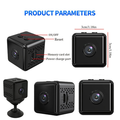 Mini caméra de sécurité sans fil 2K – Caméra de surveillance intérieure WiFi avec vision nocturne, support magnétique, enregistrement continu, moniteur pour bébé et animaux, alimentation USB/batterie, carte SD et stockage cloud