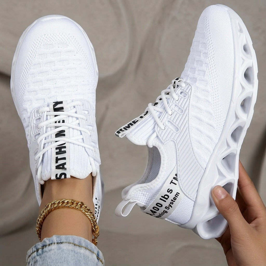 Baskets légères pour femmes, chaussures de marche à lacets en maille respirante avec semelle épaisse, chaussures de course et de tennis décontractées à enfiler, 7 couleurs, tailles US 6-12,5, chaussures d'entraînement tendance et polyvalentes