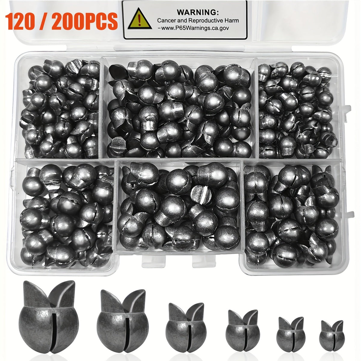 Lot de 120 et 200 plombs fendus pour la pêche – Plombs de pêche ronds, amovibles et réutilisables, disponibles en 5/6 tailles pour la pêche à la carpe, à la mouche, sur glace et au leurre