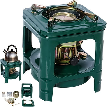 Réchaud de camping portable au kérosène avec brûleur intégré, radiateur et cuiseur à pétrole léger pour l'extérieur avec réglage de flamme pour le camping, les pique-niques et les barbecues