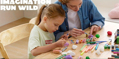Kit de peinture sur pierres phosphorescentes pour enfants – Ensemble créatif de bricolage et art rupestre, jouet de peinture graffiti, cadeau d'activité en plein air pour anniversaires de garçons et filles