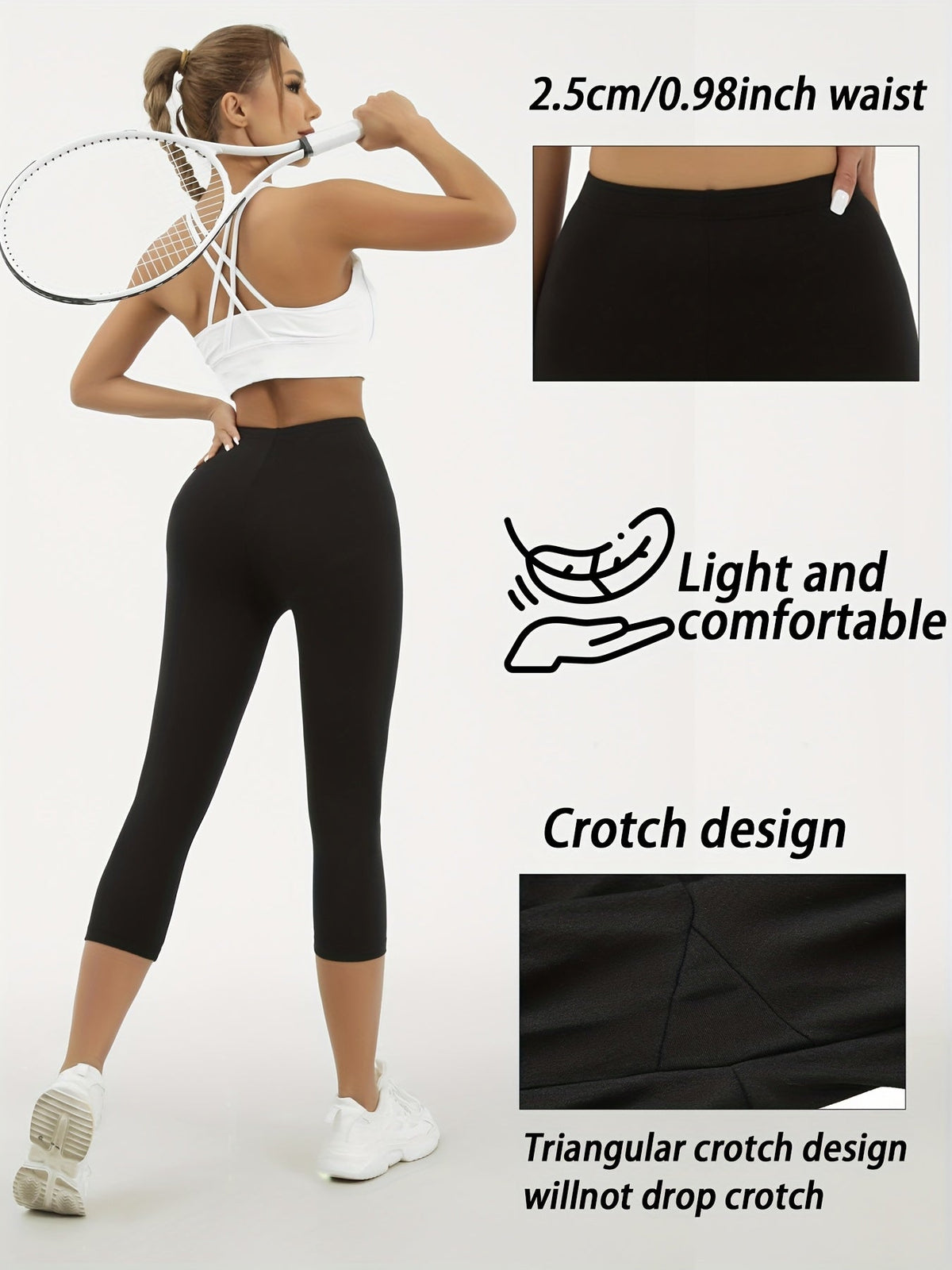 Lot de 5 leggings Capri femme ultra-extensibles – Pantalons de sport 7/8 opaques non transparents, collants athlétiques 92 % polyester 8 % élasthanne pour salle de sport, running et yoga, lavables en machine, XS-XXL, couleurs mélangées