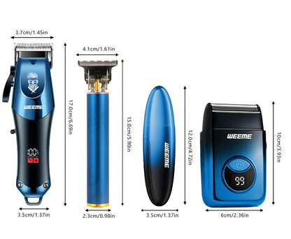 Men's Electric Hair Clipper Grooming Set USB Rechargeable Cordless Nose Hair Trimmer Shaver Kit 2/4/5-Piece Professional Lithium Battery Father's Day Birthday Gift for Men Home Barber