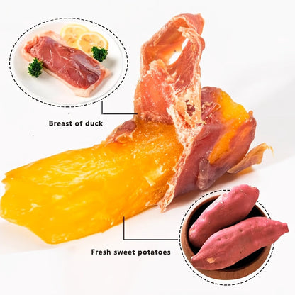 Friandises pour chiens au canard et à la patate douce, bâtonnets au poulet naturels riches en protéines pour petits, moyens et grands chiens, collations de dressage saines, digestes et avec céréales