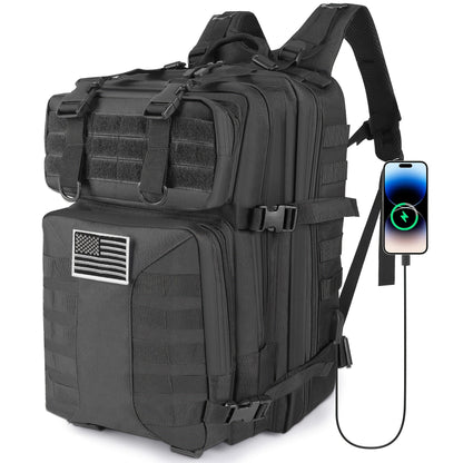 Sac à dos tactique unisexe haute capacité 50L – Sac militaire MOLLE pour le camping, la pêche, la chasse, la randonnée et les voyages – 13 options de couleurs incluant des variantes avec sac à main et sac de rangement