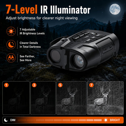 Jumelles de vision nocturne 2K Ultra HD – Jumelles infrarouges avec écran IPS, batterie rechargeable, zoom 10X, portée de 800 mètres, pour la chasse, le camping et la surveillance de sécurité, cadeau pour hommes