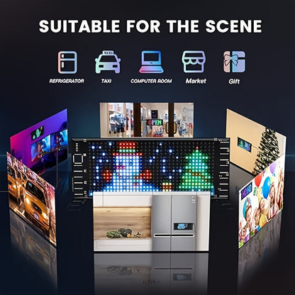 Panneau matrice LED flexible – Contrôlé par application Bluetooth, alimenté par USB, enseigne à texte et animation personnalisables pour voitures, magasins, hôtels, événements et décorations de fête – Tailles multiples