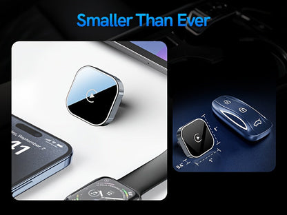 Adaptateur CarPlay sans fil, mini dongle version améliorée 2026 – 2-en-1 pour iPhone et Android Auto, conversion de filaire à sans fil, USB-A et USB-C, double bande à faible latence, connexion automatique, certifié FCC