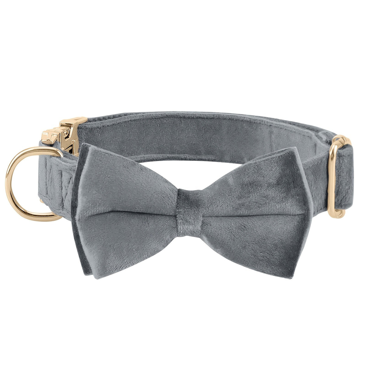 Collier avec nœud papillon pour chien en velours réglable avec boucle en métal - Collier avec nœud papillon mignon pour chiot, tailles S-XL pour chiens petits, moyens et grands, 12 couleurs, cadeau durable et élégant pour chien