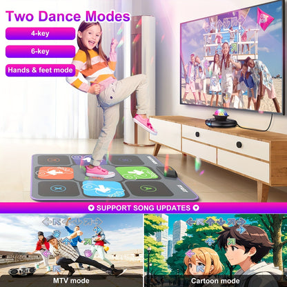 Tapis de danse pour adultes et enfants – Tapis de danse double pour TV, tapis de danse électronique Plug & Play avec caméra intelligente, jeu de danse d'exercice pour le plaisir en famille, idée de cadeau d'anniversaire et de Noël