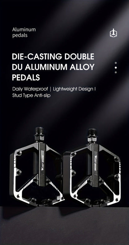 Pédales de vélo en alliage d'aluminium à 3 roulements, antidérapantes et légères, avec douille hexagonale pour VTT et vélos de route – Installation facile, accessoires de cyclisme durables multicolores, 1 paire