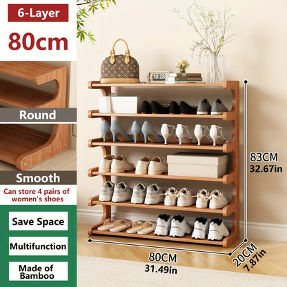 Meuble à chaussures 3/5/6 niveaux effet bois | Organisateur de rangement multi-niveaux gain de place | Étagère à chaussures sur pied facile à monter pour entrée, dortoir, placard ou chambre | Marron