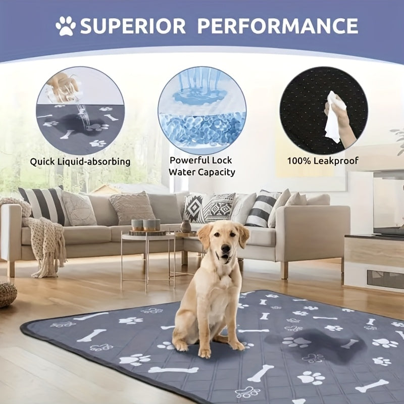 Alèses pour chiens réutilisables et lavables – Tapis d'apprentissage de la propreté pour chiots, anti-fuites et super absorbants, lavables en machine, 2 tailles et 2 couleurs, alèses de dressage pour chiens écologiques et réutilisables