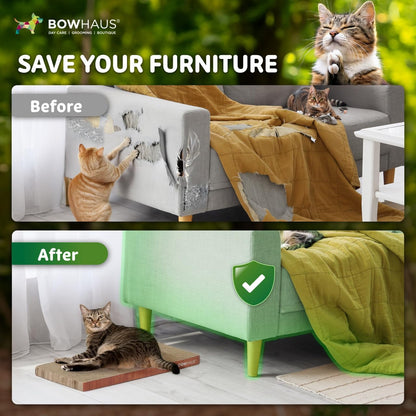 CAPHAUS Griffoir et transat réversible pour chat – Grand tapis à griffer en carton haute densité à 5 couches, 43 x 21,6 cm, protège les meubles, convient aux foyers avec plusieurs chats et aux races de grande taille