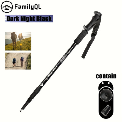Bâton de randonnée pliable en alliage d'aluminium réglable avec verrouillage rapide pour hommes et femmes – Bâton de marche léger et rétractable pour la randonnée, le trekking et la marche sur sentier, accessoires d'extérieur