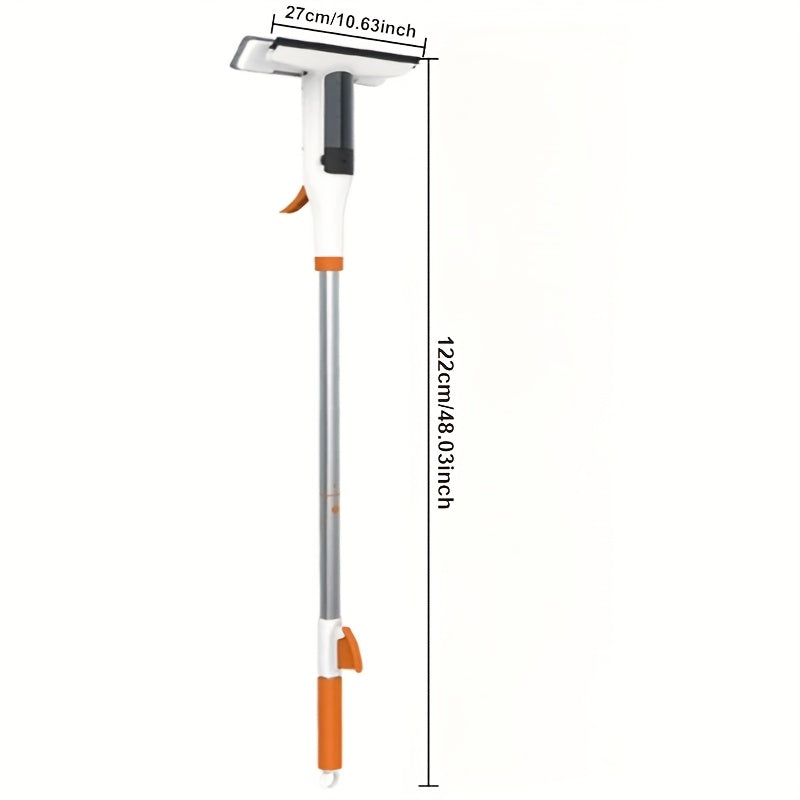 Kit de nettoyage pour vitres 3-en-1 avec rac lette et grattoir sur manche métallique durable pour fenêtres en hauteur, parois de douche et pare-brise de voiture – Outil de nettoyage domestique sans traces