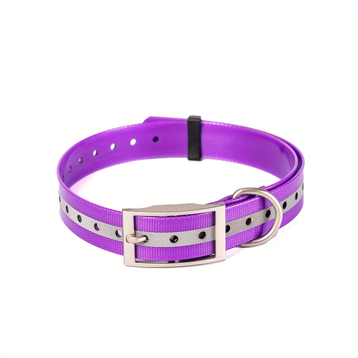 Collier pour chien réfléchissant et imperméable - Collier réglable en Biothane avec boucle et anneau en D en alliage de zinc, bande réfléchissante de sécurité nocturne, collier pour chien résistant à toutes les conditions météorologiques