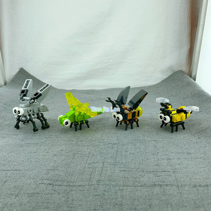 Ensemble de blocs de construction Insectes 10 pièces - Petites briques de modèles d'animaux avec abeille, coccinelle, luciole, libellule, araignée et scorpion, jouet éducatif STIM pour enfants, garçons et filles, cadeau d'anniversaire et de Noël